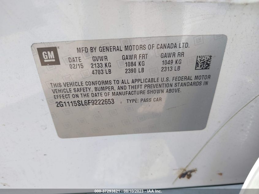 2015 CHEVROLET IMPALA LT - 2G1115SL6F9222653