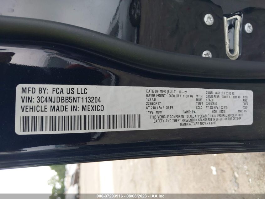 2022 JEEP COMPASS LATITUDE - 3C4NJDBB5NT113204