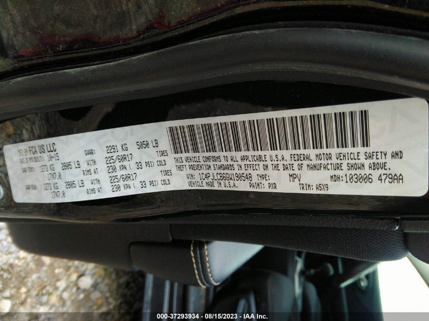 2016 JEEP CHEROKEE LATITUDE - 1C4PJLCB6GW190548