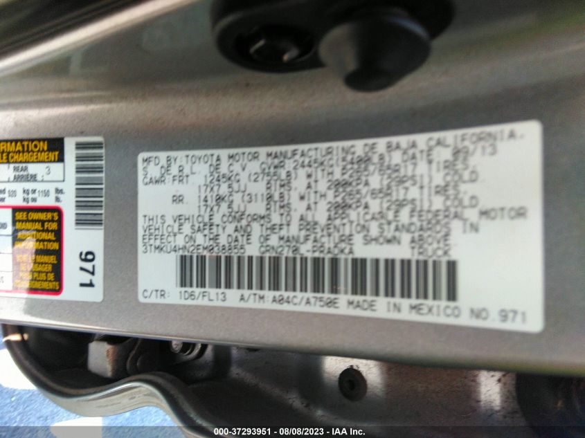 2014 TOYOTA TACOMA PRERUNNER - 3TMKU4HN2EM038855