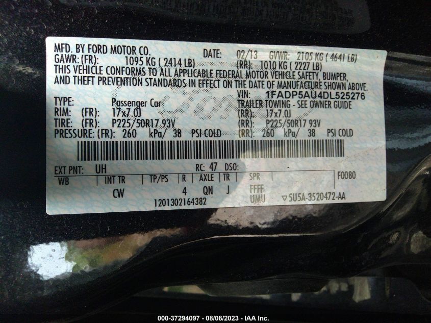 2013 FORD C-MAX HYBRID SE - 1FADP5AU4DL525276