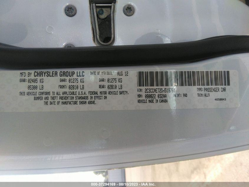 2013 CHRYSLER 300 300C - 2C3CCAET2DH518761