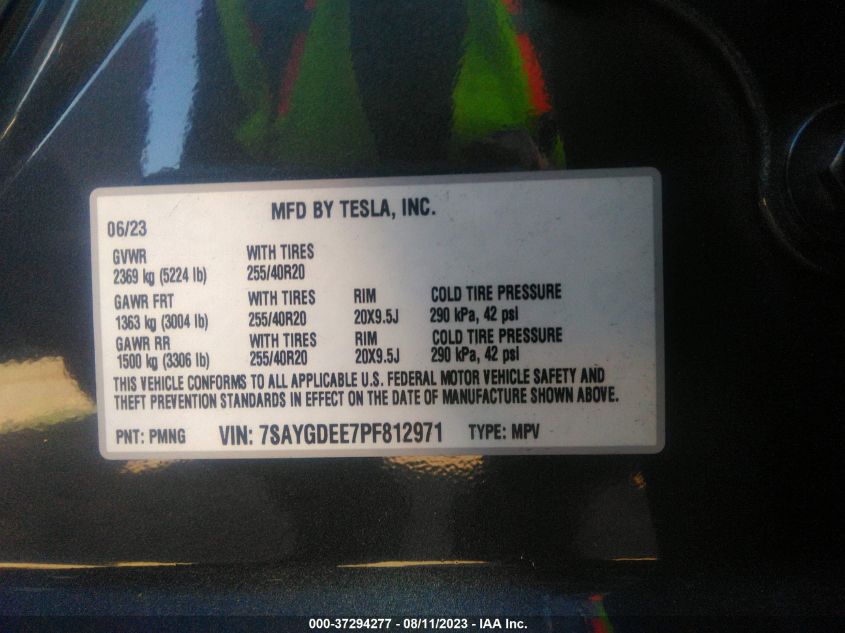 2023 TESLA MODEL Y - 7SAYGDEE7PF812971