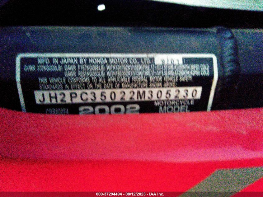 2002 HONDA CBR600 F4 - JH2PC35022M305230