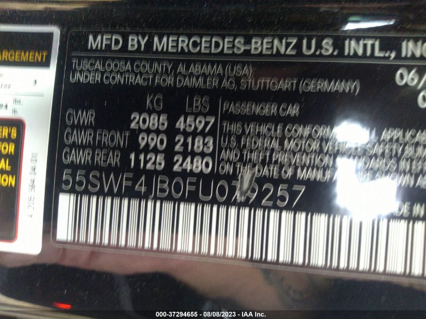2015 MERCEDES-BENZ C-CLASS C 300 - 55SWF4JB0FU079257