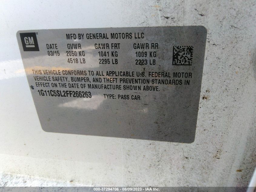 2015 CHEVROLET MALIBU LT - 1G11C5SL2FF266263