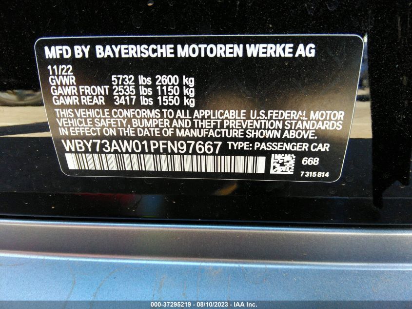 2023 BMW I4 EDRIVE40 WBY73AW01PFN97667