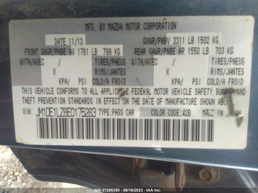 2014 MAZDA MAZDA2 TOURING - JM1DE1LZ8E0175283