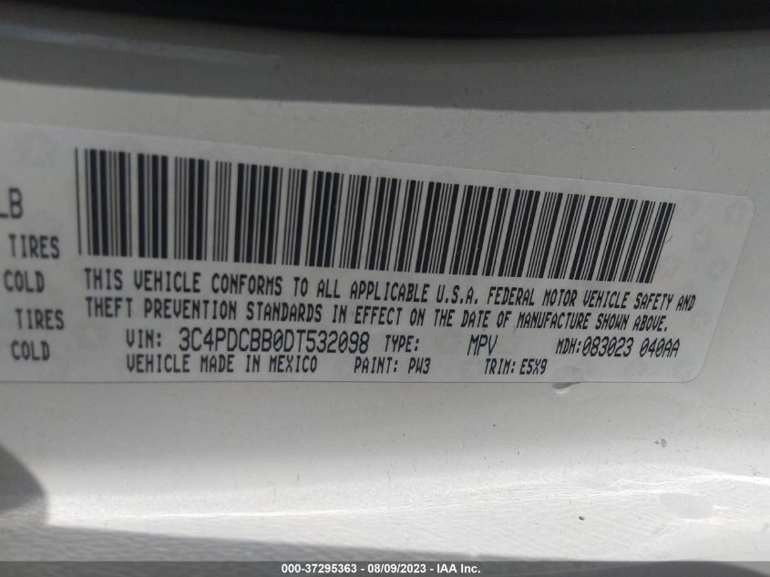 2013 DODGE JOURNEY SXT - 3C4PDCBB0DT532098
