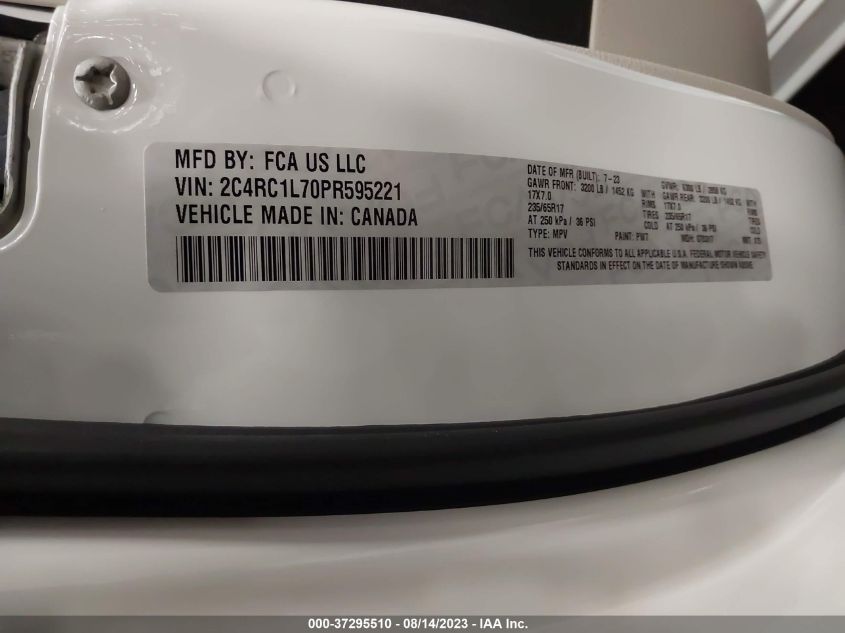 2023 CHRYSLER PACIFICA - 2C4RC1L70PR595221