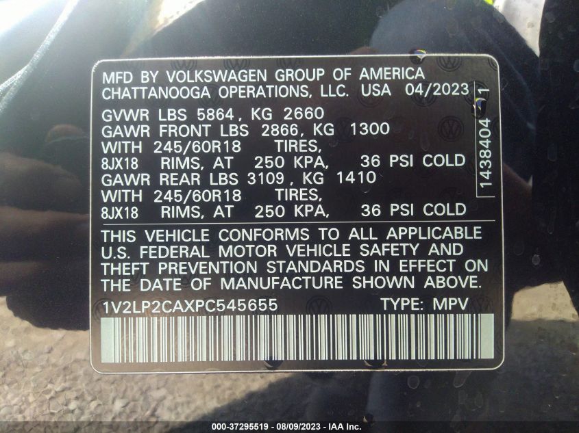 2023 VOLKSWAGEN ATLAS SE - 1V2LP2CAXPC545655