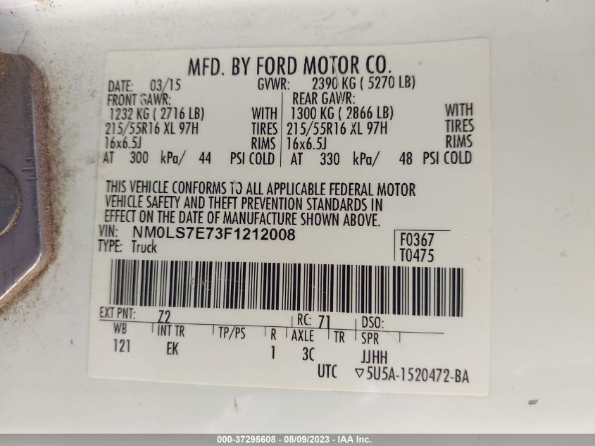 2015 FORD TRANSIT CONNECT XL - NM0LS7E73F1212008
