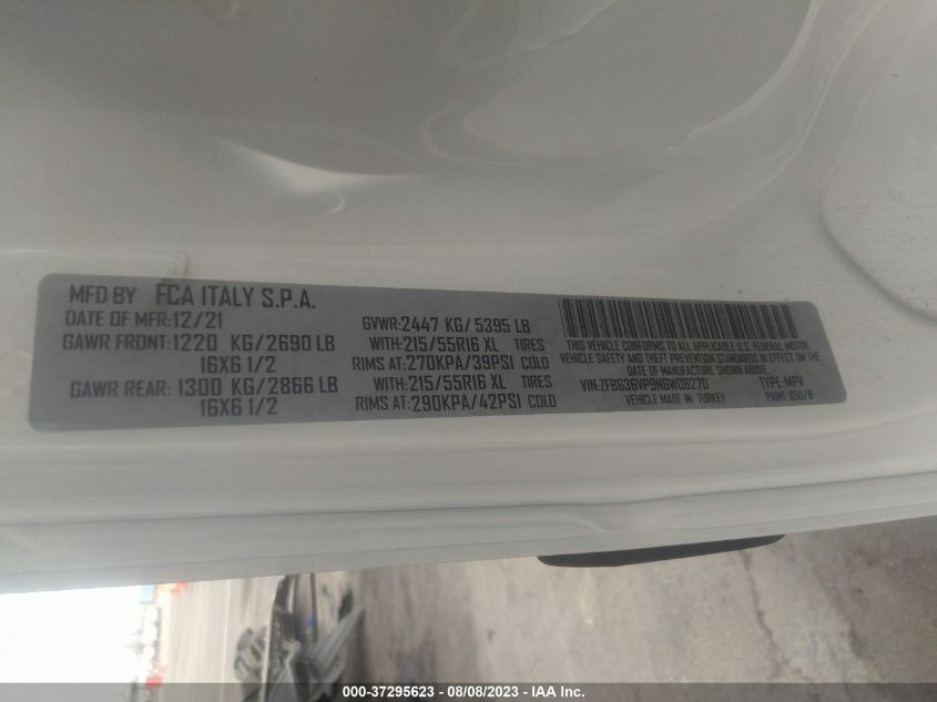 2022 RAM PROMASTER CITY TRADESMAN - ZFB636VP9N6W06270