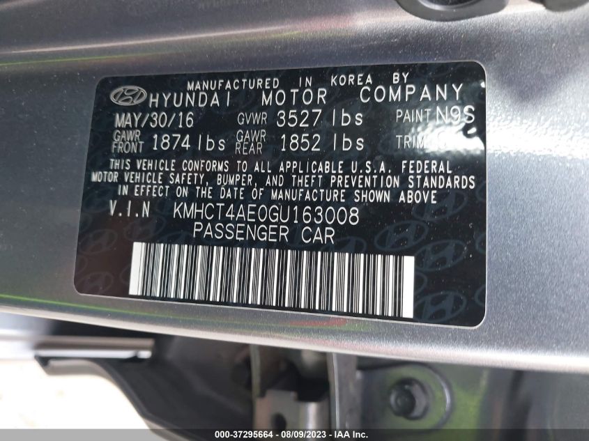 2016 HYUNDAI ACCENT SE - KMHCT4AE0GU163008
