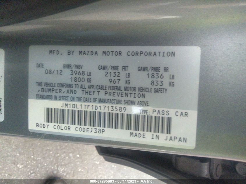 2013 MAZDA MAZDA3 I SV - JM1BL1TF1D1713589