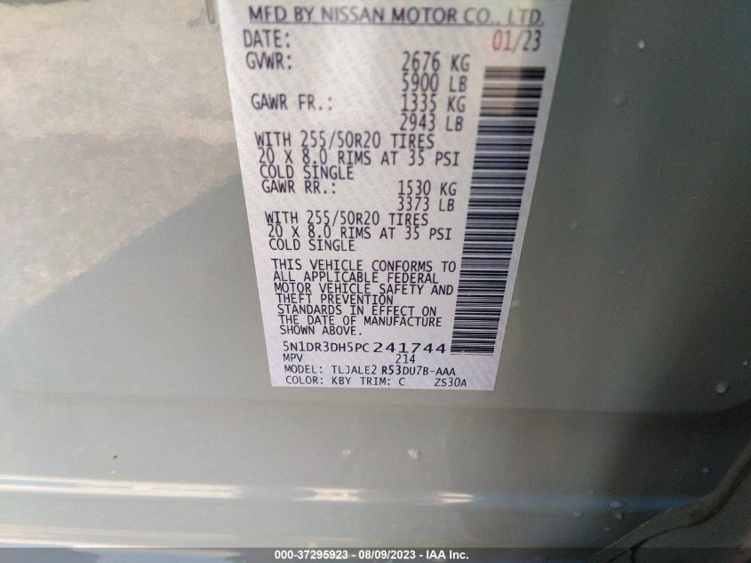 2023 NISSAN PATHFINDER PLATINUM - 5N1DR3DH5PC241744