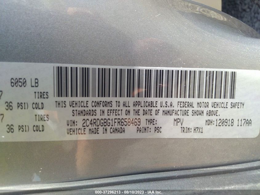 2015 DODGE GRAND CARAVAN SE - 2C4RDGBG1FR658469