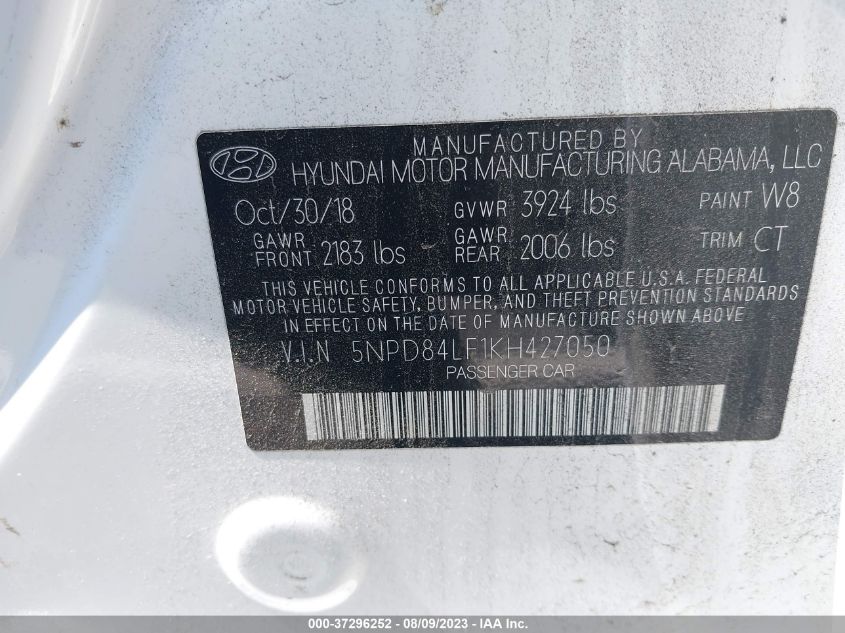 5NPD84LF1KH427050 Hyundai Elantra SEL/VALUE/LIMITED 9