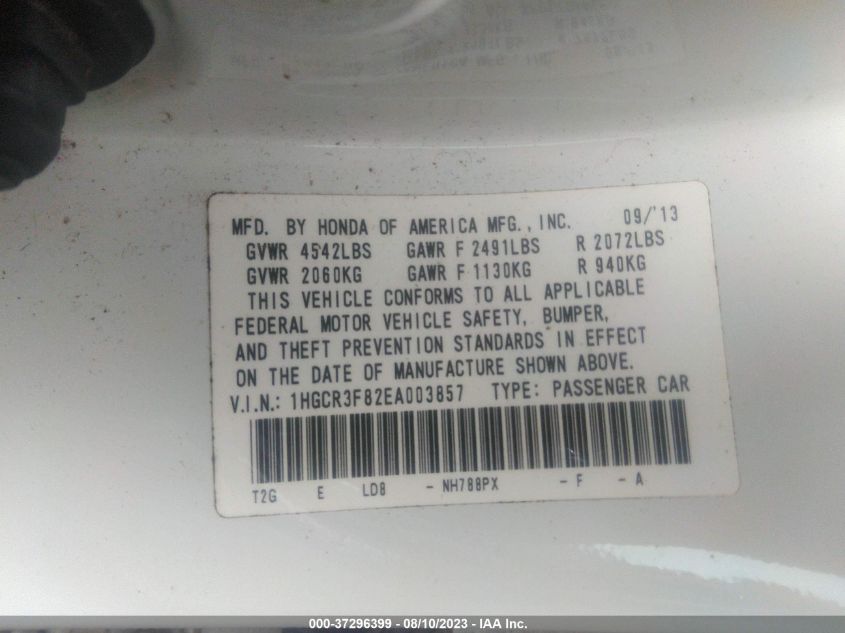 2014 HONDA ACCORD SEDAN EX-L - 1HGCR3F82EA003857