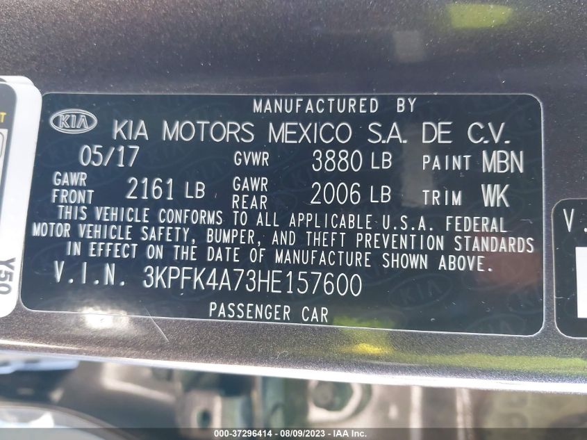 2017 KIA FORTE LX - 3KPFK4A73HE157600