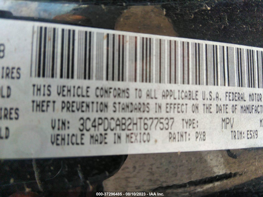 VIN 3C4PDCAB2HT677537 2017 DODGE JOURNEY SE