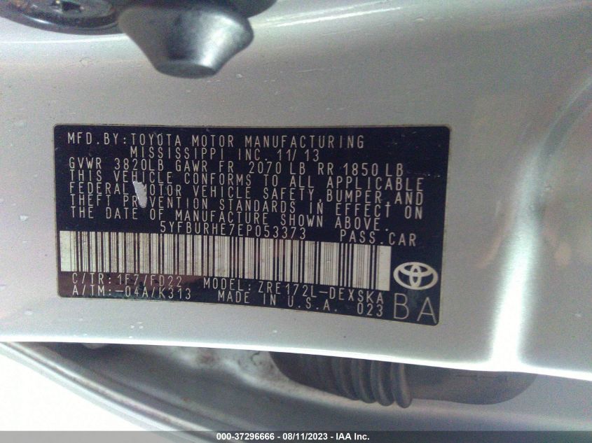 2014 TOYOTA COROLLA S - 5YFBURHE7EP053373