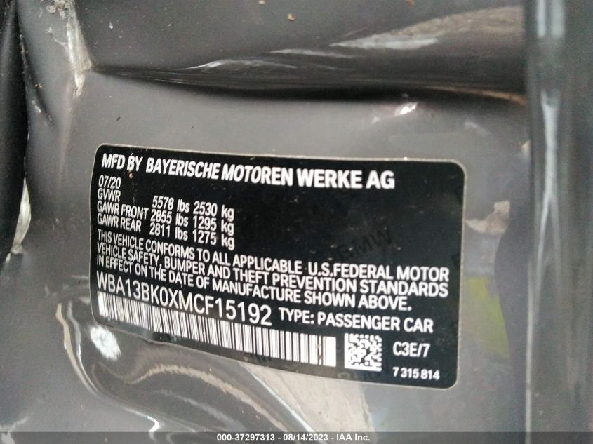 2021 BMW 5 SERIES M550I XDRIVE - WBA13BK0XMCF15192