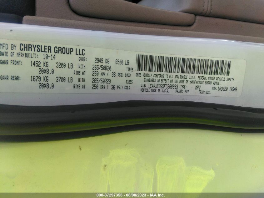 2015 JEEP GRAND CHEROKEE LIMITED - 1C4RJEBG5FC668833