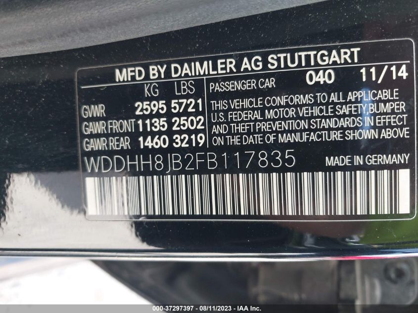 2015 MERCEDES-BENZ E-CLASS E 350 - WDDHH8JB2FB117835