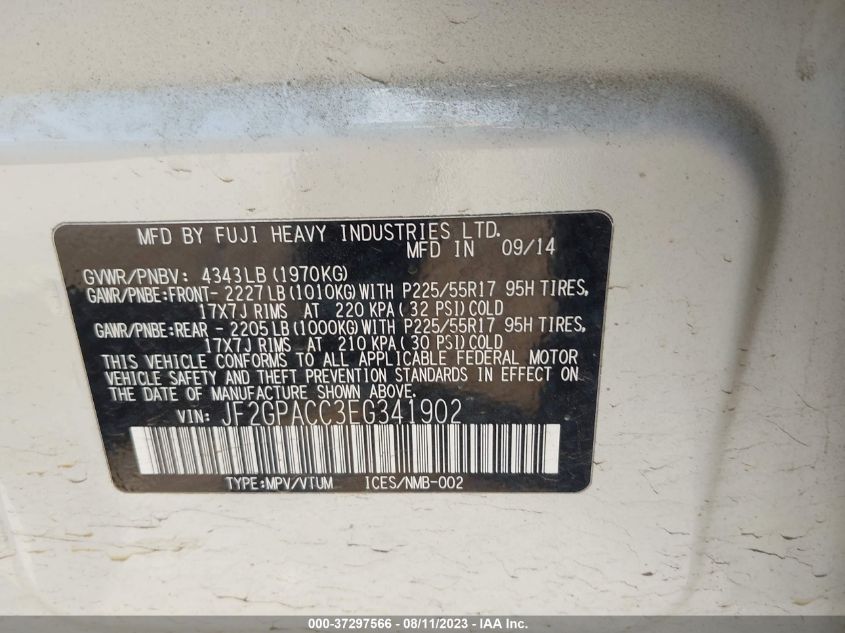 2014 SUBARU XV CROSSTREK 2.0 PREMIUM - JF2GPACC3EG341902