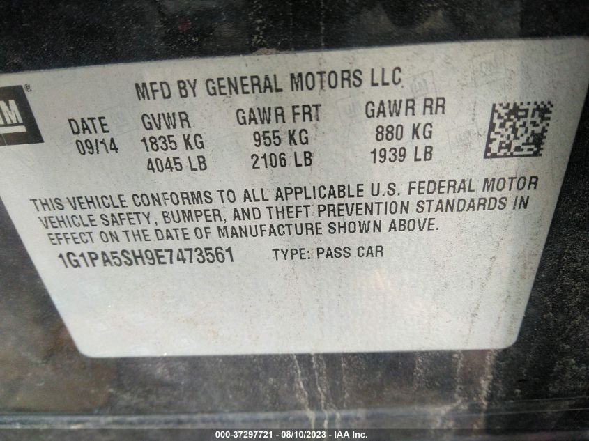 2014 CHEVROLET CRUZE LS - 1G1PA5SH9E7473561