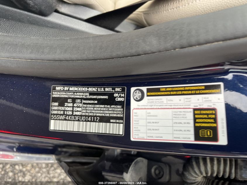 2015 MERCEDES-BENZ C - 55SWF4KB3FU014112