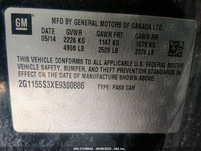 2014 CHEVROLET IMPALA LTZ - 2G1155S3XE9300886