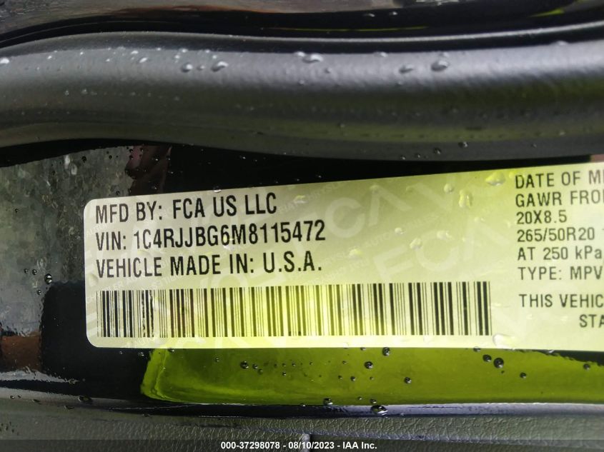 2021 JEEP GRAND CHEROKEE L LIMITED - 1C4RJJBG6M8115472