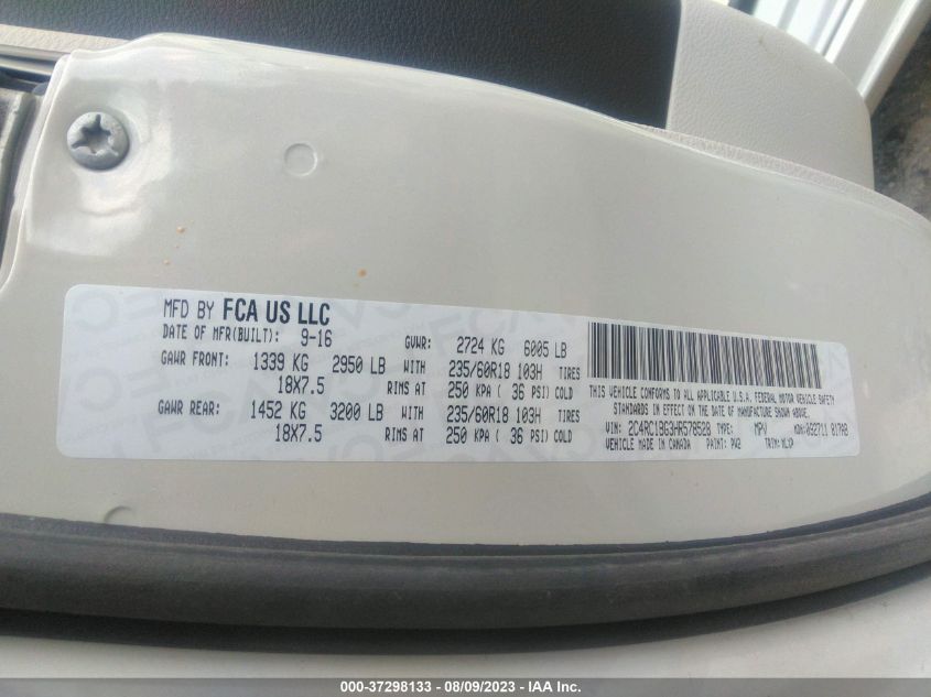 2017 CHRYSLER PACIFICA TOURING-L - 2C4RC1BG3HR578528
