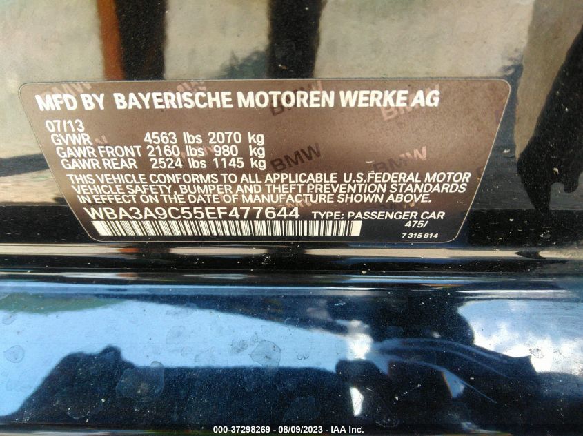 2014 BMW 3 SERIES 335I - WBA3A9C55EF477644