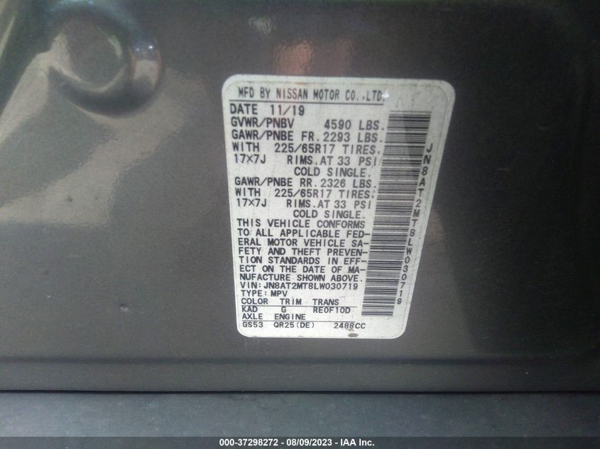 2020 NISSAN ROGUE S - JN8AT2MT8LW030719