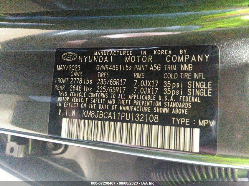 2023 HYUNDAI TUCSON HYBRID BLUE KM8JBCA11PU132108