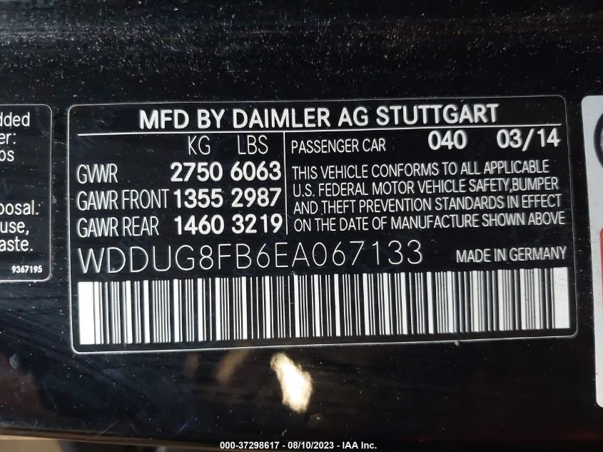 2014 MERCEDES-BENZ S-CLASS S 550 - WDDUG8FB6EA067133
