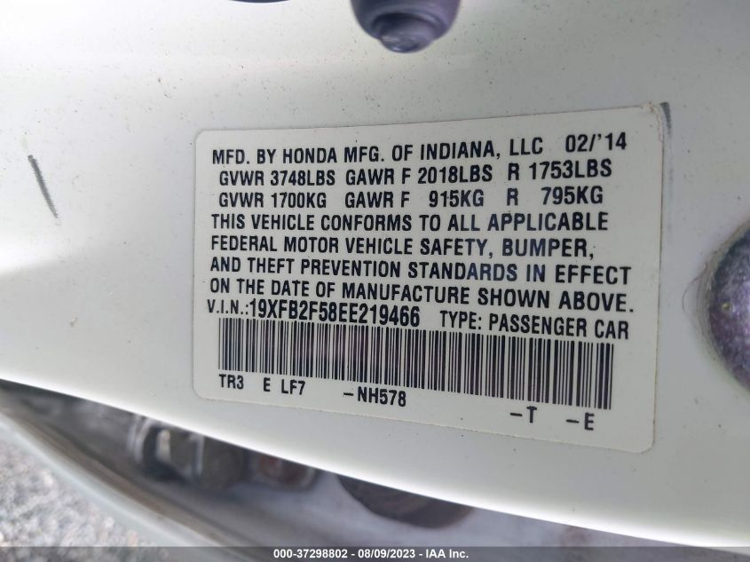 2014 HONDA CIVIC SEDAN LX - 19XFB2F58EE219466