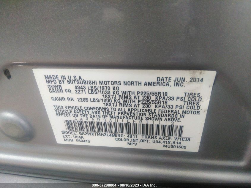 2014 MITSUBISHI OUTLANDER SPORT ES - 4A4AR3AU1EE031113