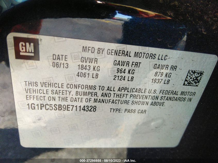 2014 CHEVROLET CRUZE LT - 1G1PC5SB9E7114328