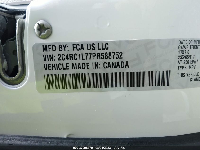 2023 CHRYSLER PACIFICA HYBRID TOURING L - 2C4RC1L77PR588752