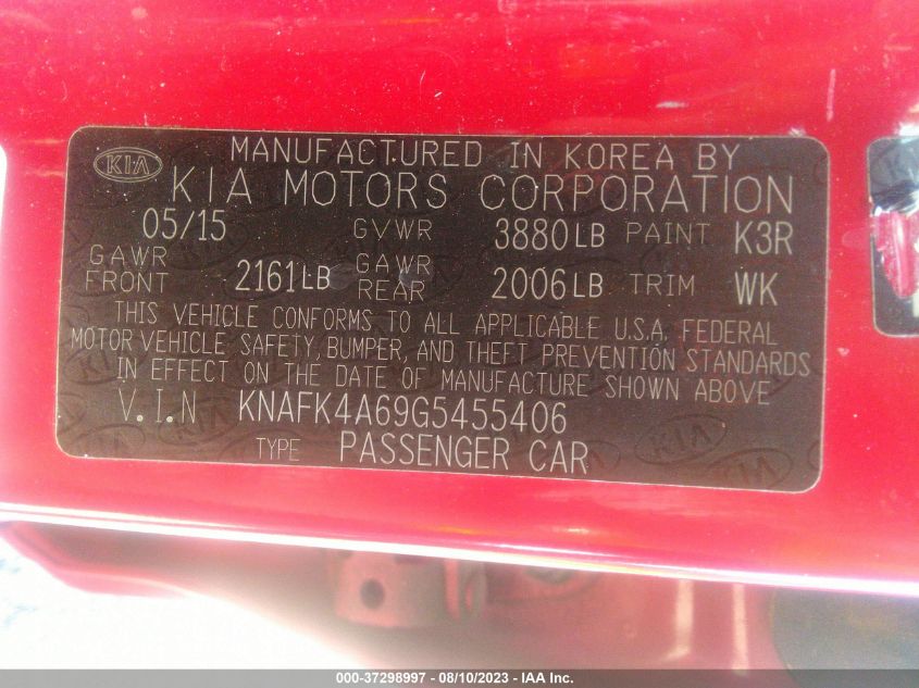 2016 KIA FORTE LX - KNAFK4A69G5455406