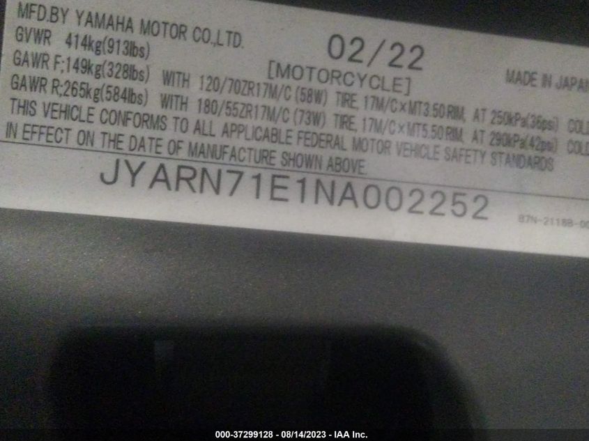 2022 YAMAHA MT09 - JYARN71E1NA002252