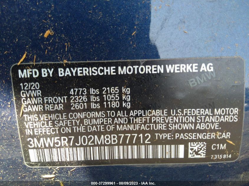 3MW5R7J02M8B77712 BMW 3 Series 330I XDRIVE 9