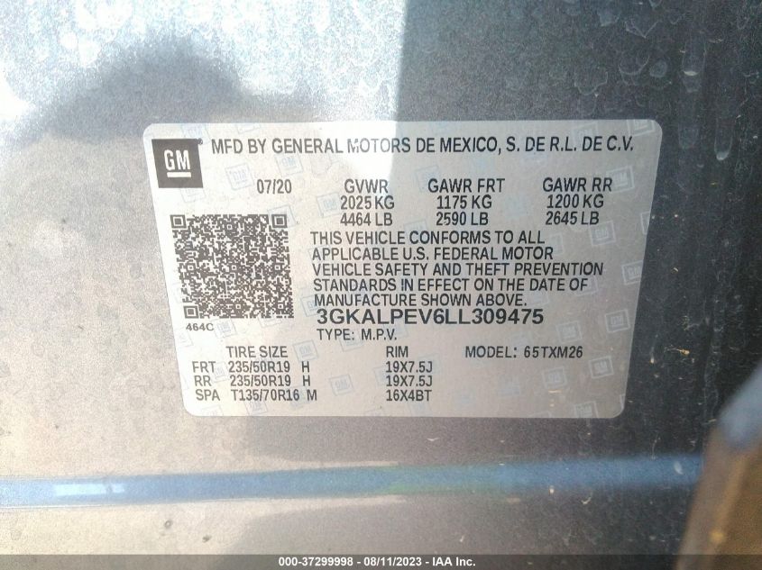 2020 GMC TERRAIN SLT - 3GKALPEV6LL309475