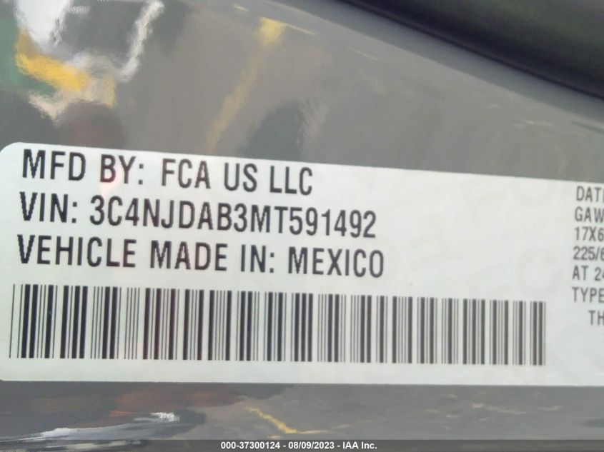2021 JEEP COMPASS FREEDOM - 3C4NJDAB3MT591492