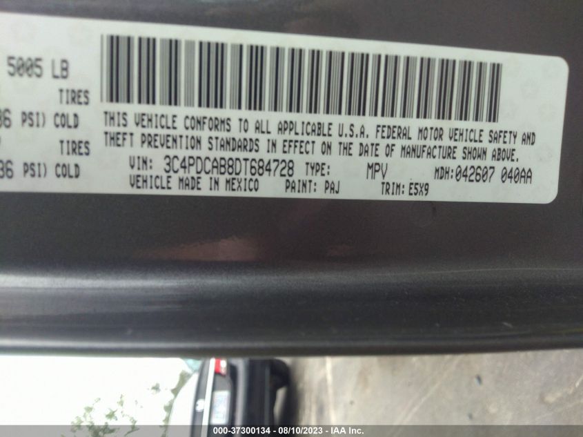 2013 DODGE JOURNEY AMERICAN VALUE PKG - 3C4PDCAB8DT684728