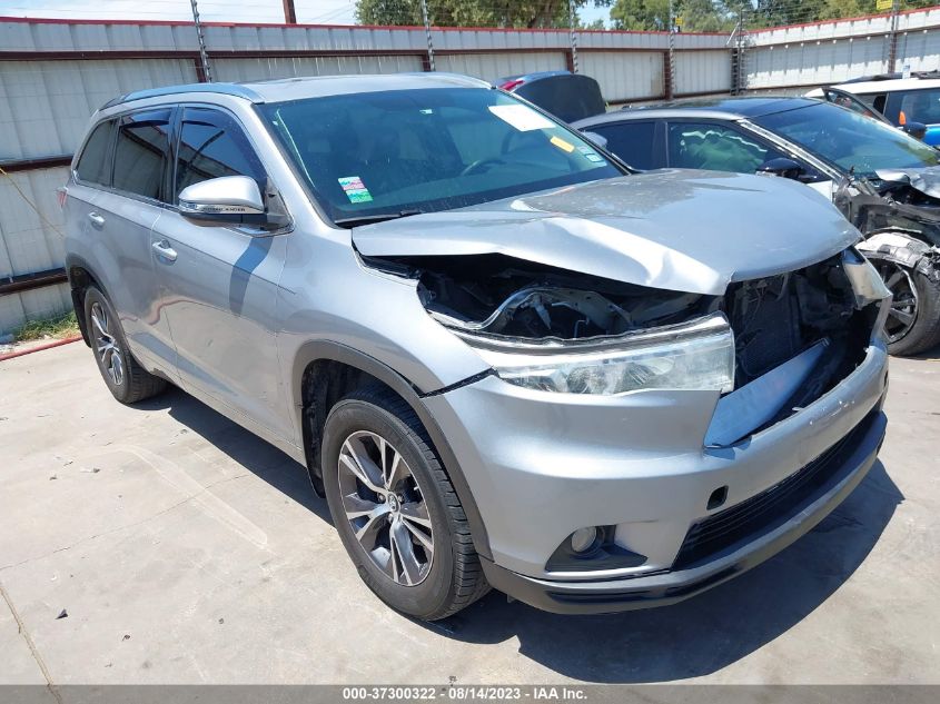 2016 TOYOTA HIGHLANDER XLE - 5TDJKRFH9GS294845